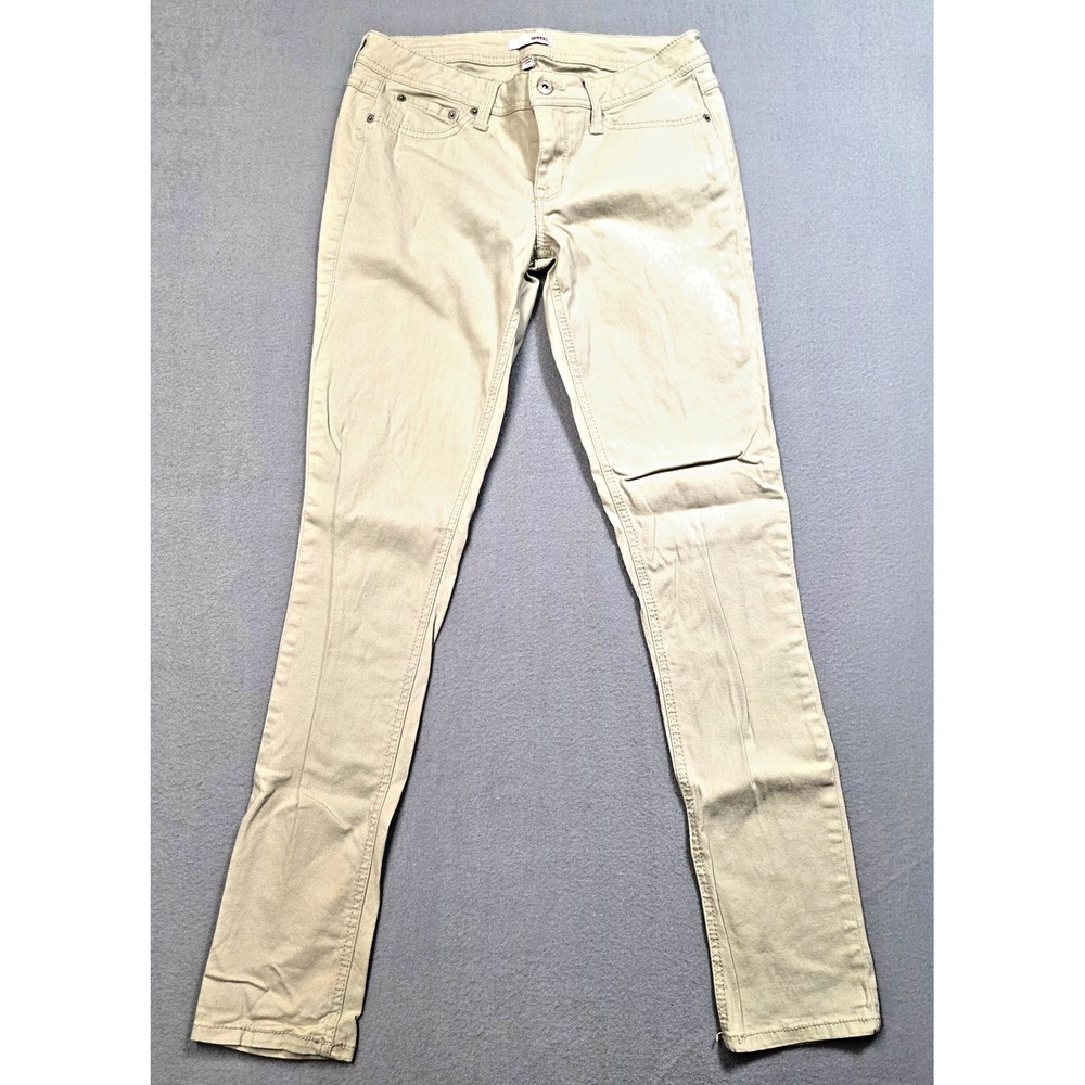 Bongo Jeans Women 7 Beige Skinny Stretch Denim Juniors Low Rise Khaki Pants